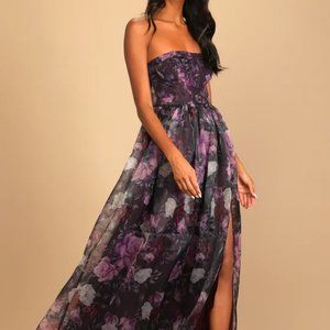 NWT Lulus wonderful waltz purple floral dress